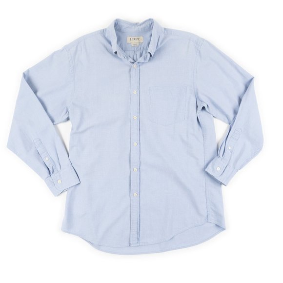 J. Crew 100% cotton blue button down shirt size L - Picture 1 of 9